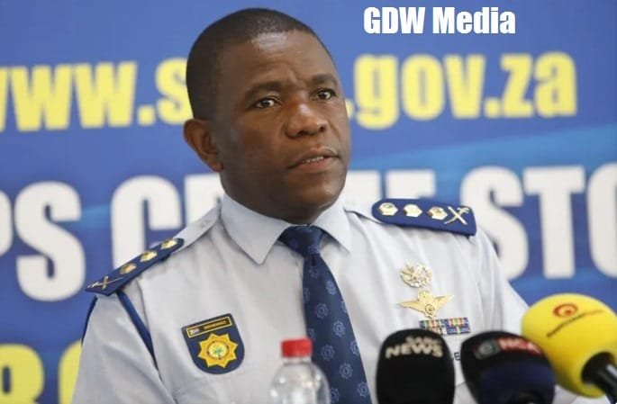 Lieutenant-General Nhlanhla Mkhwanazi addressing a press briefing on crime in KwaZulu-Natal
